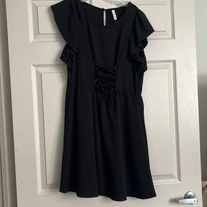 Xhilaration black lace up dress medium